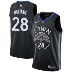 Black Alfonzo McKinnie Warriors #28 Twill Basketball Jersey FREE SHIPPING