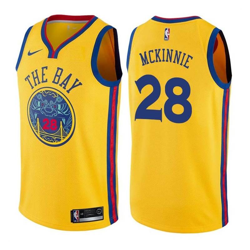 2017-18City Alfonzo McKinnie Warriors #28 Twill Basketball Jersey FREE SHIPPING