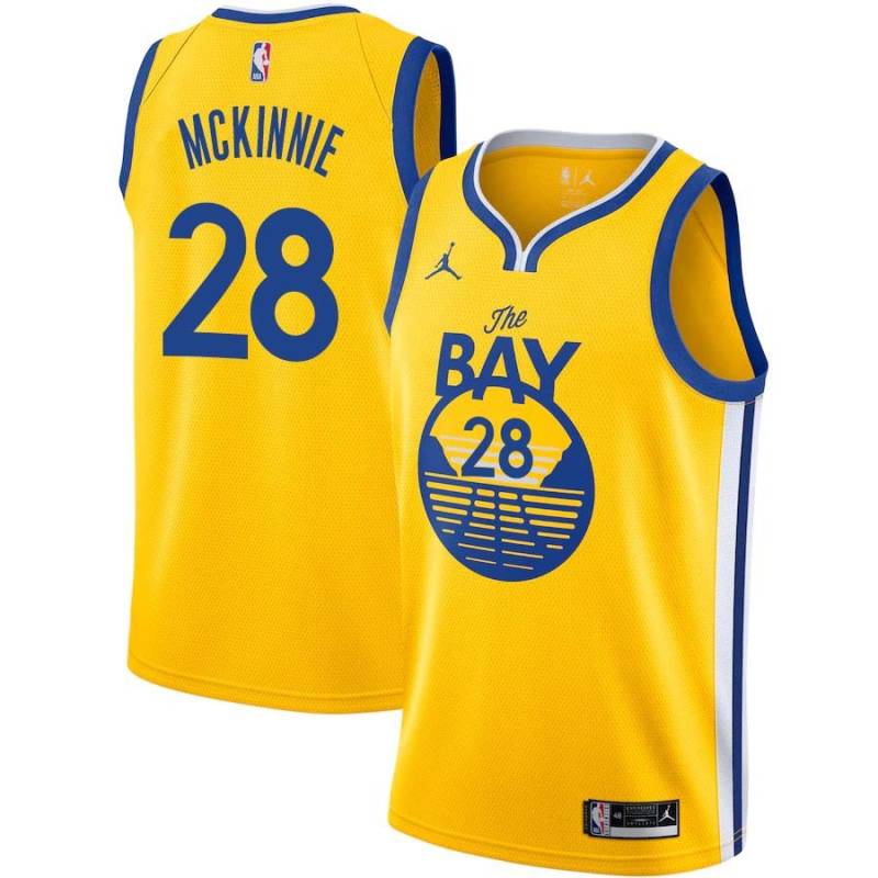 2020-21Gold Alfonzo McKinnie Warriors #28 Twill Basketball Jersey FREE SHIPPING