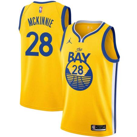 2020-21Gold Alfonzo McKinnie Warriors #28 Twill Basketball Jersey FREE SHIPPING