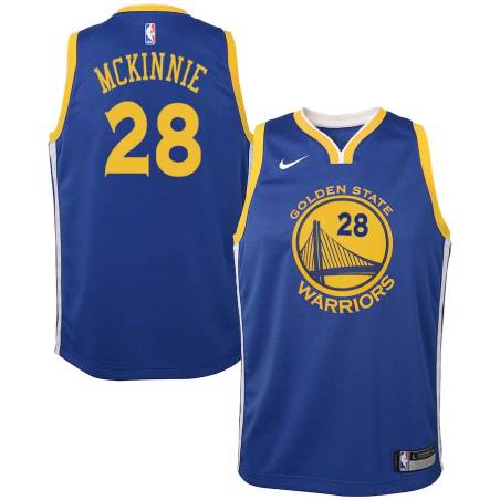 Blue2017 Alfonzo McKinnie Warriors #28 Twill Basketball Jersey FREE SHIPPING