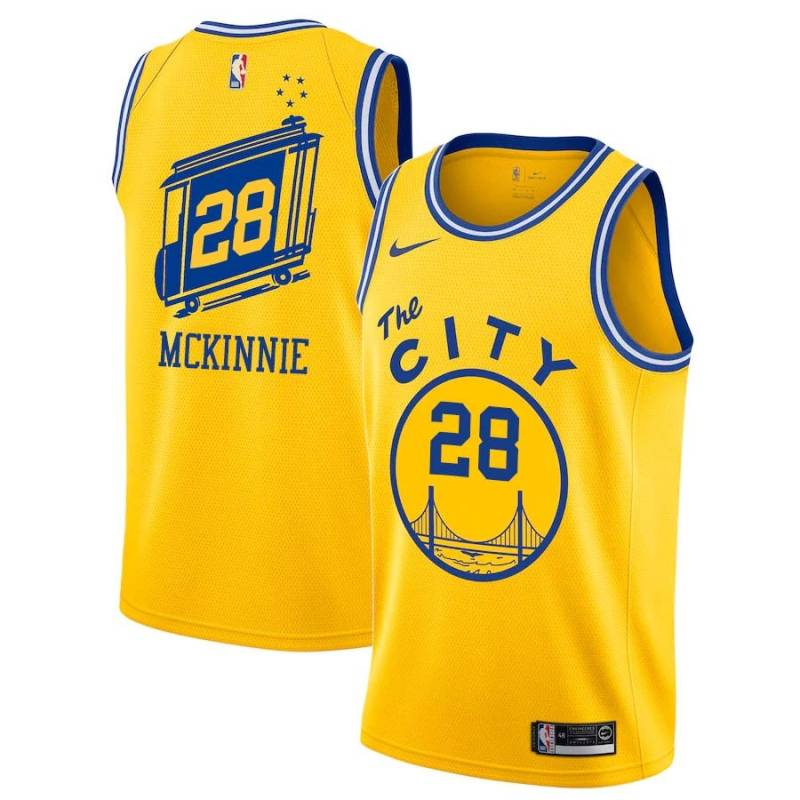 Glod_City-Classic Alfonzo McKinnie Warriors #28 Twill Basketball Jersey FREE SHIPPING