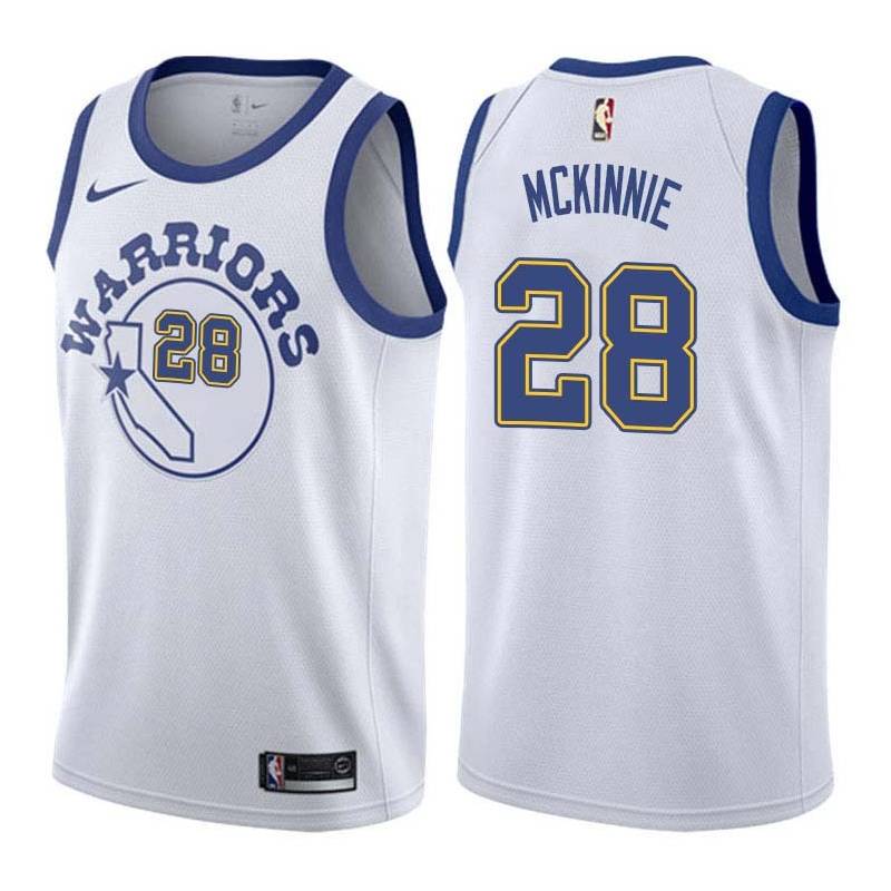 White_Throwback Alfonzo McKinnie Warriors #28 Twill Basketball Jersey FREE SHIPPING