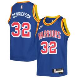 Blue Classic Marcus Derrickson Warriors #32 Twill Basketball Jersey FREE SHIPPING
