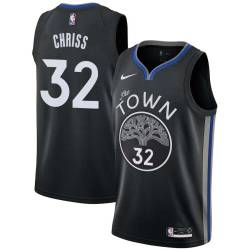 Black Marquese Chriss Warriors #32 Twill Basketball Jersey FREE SHIPPING