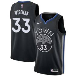 Black James Wiseman Warriors #33 Twill Basketball Jersey FREE SHIPPING