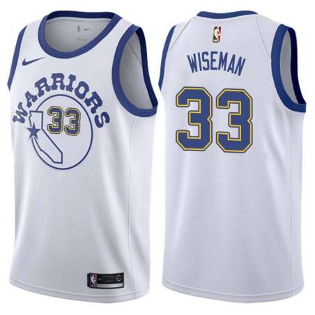 White_Throwback James Wiseman Warriors #33 Twill Basketball Jersey FREE SHIPPING