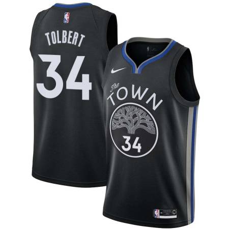 Black Tom Tolbert Warriors #34 Twill Basketball Jersey FREE SHIPPING