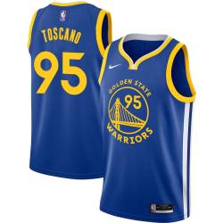 Blue Juan Toscano-Anderson Warriors #95 Twill Basketball Jersey FREE SHIPPING