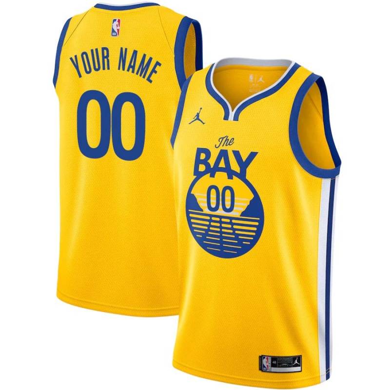 2020-21Gold Customized Golden State Warriors Twill Basketball Jersey FREE SHIPPING