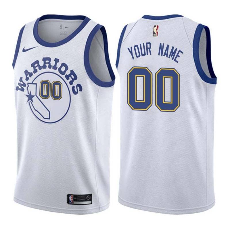 White_Throwback Customized Golden State Warriors Twill Basketball Jersey FREE SHIPPING