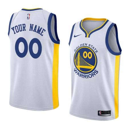 White2017 Customized Golden State Warriors Twill Basketball Jersey FREE SHIPPING