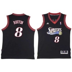 Black Throwback Trevor Ruffin Twill Basketball Jersey -76ers #8 Ruffin Twill Jerseys, FREE SHIPPING