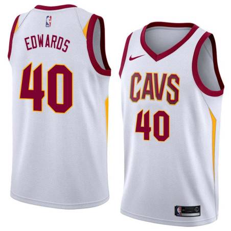 White James Edwards Twill Basketball Jersey -Cavaliers #40 Edwards Twill Jerseys, FREE SHIPPING