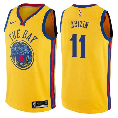 2017-18City Paul Arizin Twill Basketball Jersey -Warriors #11 Arizin Twill Jerseys, FREE SHIPPING