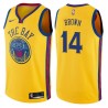 2017-18City Stan Brown Twill Basketball Jersey -Warriors #14 Brown Twill Jerseys, FREE SHIPPING
