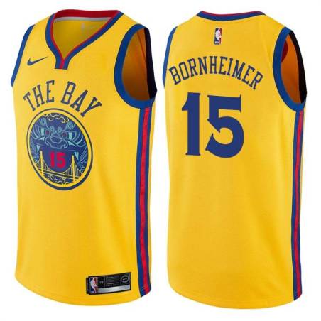 2017-18City Jake Bornheimer Twill Basketball Jersey -Warriors #15 Bornheimer Twill Jerseys, FREE SHIPPING