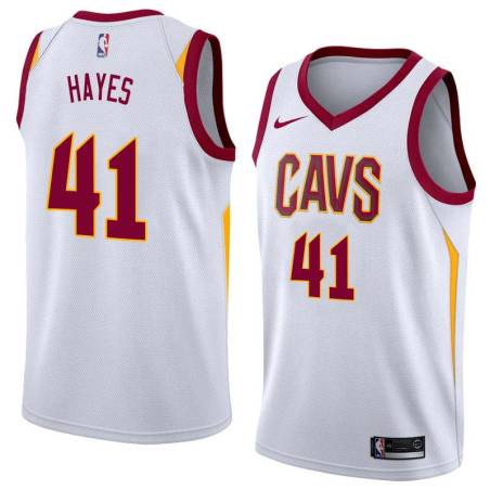 White Steve Hayes Twill Basketball Jersey -Cavaliers #41 Hayes Twill Jerseys, FREE SHIPPING