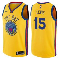 2017-18City Bobby Lewis Twill Basketball Jersey -Warriors #15 Lewis Twill Jerseys, FREE SHIPPING