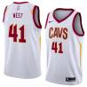 White Mark West Twill Basketball Jersey -Cavaliers #41 West Twill Jerseys, FREE SHIPPING