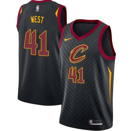 Black Mark West Twill Basketball Jersey -Cavaliers #41 West Twill Jerseys, FREE SHIPPING