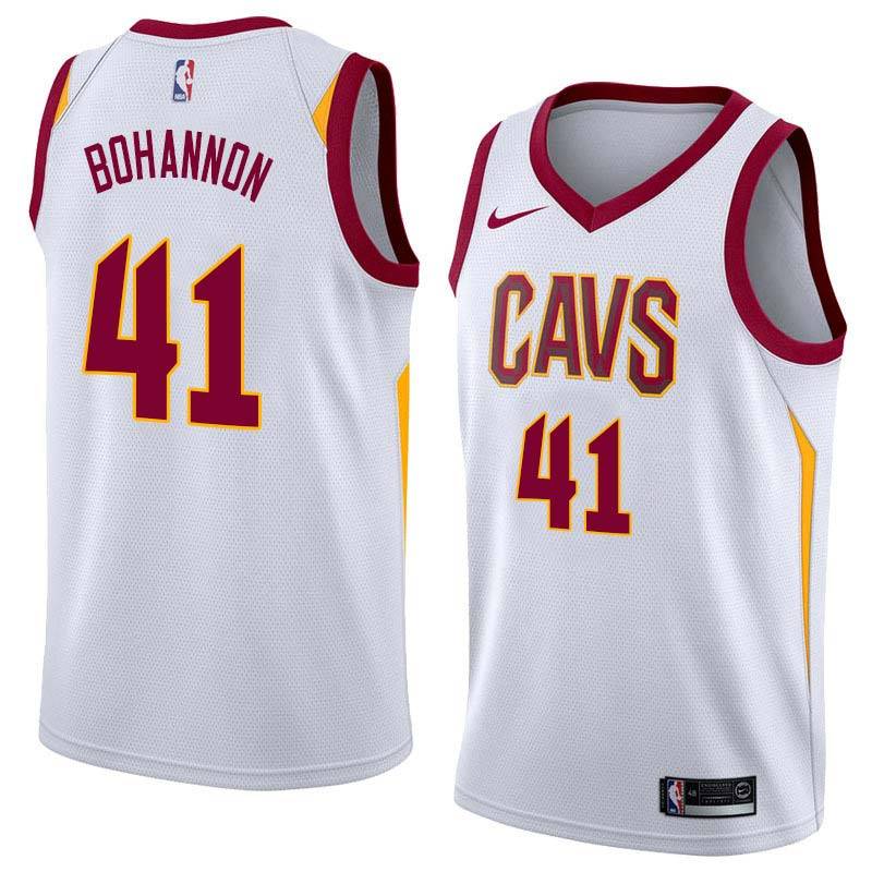 White Etdrick Bohannon Twill Basketball Jersey -Cavaliers #41 Bohannon Twill Jerseys, FREE SHIPPING