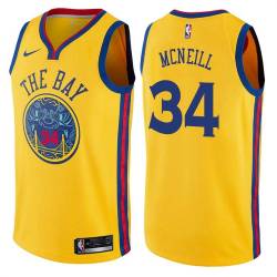 2017-18City Bob McNeill Twill Basketball Jersey -Warriors #34 Mcneill Twill Jerseys, FREE SHIPPING