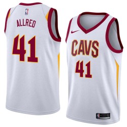 White Lance Allred Twill Basketball Jersey -Cavaliers #41 Allred Twill Jerseys, FREE SHIPPING