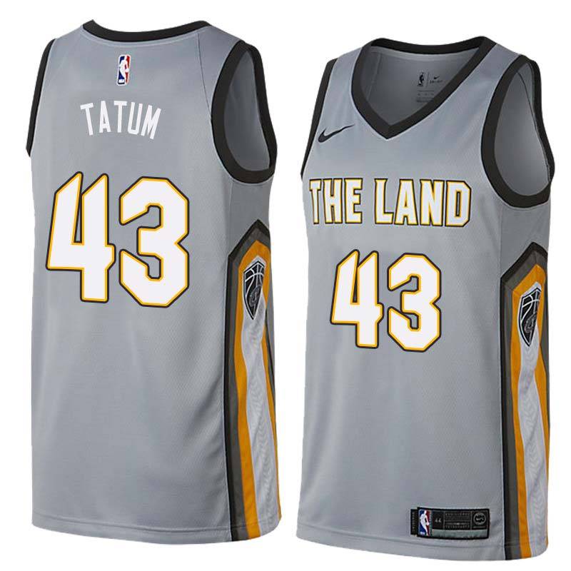 Gray Earl Tatum Twill Basketball Jersey -Cavaliers #43 Tatum Twill Jerseys, FREE SHIPPING