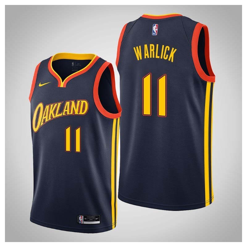 2020-21City Bob Warlick Twill Basketball Jersey -Warriors #11 Warlick Twill Jerseys, FREE SHIPPING