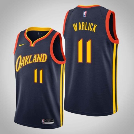 2020-21City Bob Warlick Twill Basketball Jersey -Warriors #11 Warlick Twill Jerseys, FREE SHIPPING