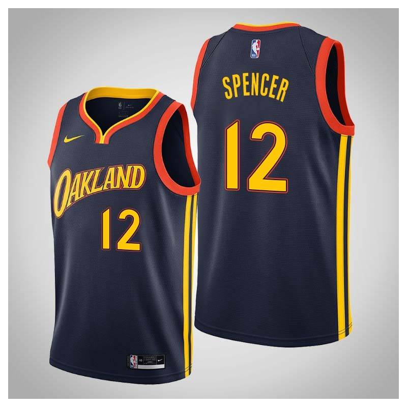 2020-21City Andre Spencer Twill Basketball Jersey -Warriors #12 Spencer Twill Jerseys, FREE SHIPPING