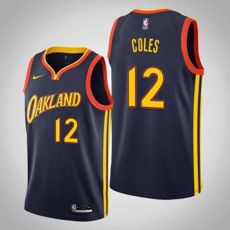 2020-21City Bimbo Coles Twill Basketball Jersey -Warriors #12 Coles Twill Jerseys, FREE SHIPPING