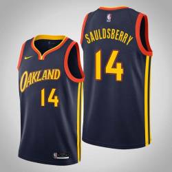 2020-21City Woody Sauldsberry Twill Basketball Jersey -Warriors #14 Sauldsberry Twill Jerseys, FREE SHIPPING