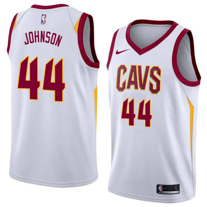 White Reggie Johnson Twill Basketball Jersey -Cavaliers #44 Johnson Twill Jerseys, FREE SHIPPING