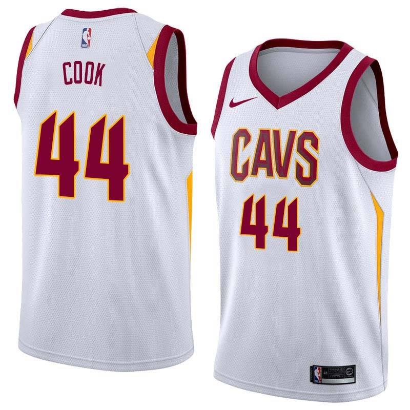 White Jeff Cook Twill Basketball Jersey -Cavaliers #44 Cook Twill Jerseys, FREE SHIPPING