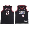 Black Throwback Donyell Marshall Twill Basketball Jersey -76ers #8 Marshall Twill Jerseys, FREE SHIPPING