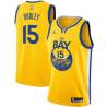 2020-21Gold Charles Dudley Twill Basketball Jersey -Warriors #15 Dudley Twill Jerseys, FREE SHIPPING