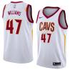 White Scott Williams Twill Basketball Jersey -Cavaliers #47 Williams Twill Jerseys, FREE SHIPPING