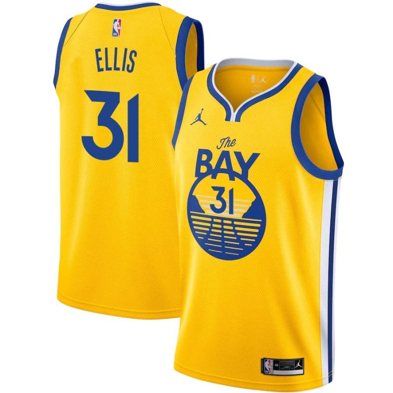 2020-21Gold Joe Ellis Twill Basketball Jersey -Warriors #31 Ellis Twill Jerseys, FREE SHIPPING