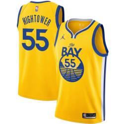 2020-21Gold Wayne Hightower Twill Basketball Jersey -Warriors #55 Hightower Twill Jerseys, FREE SHIPPING