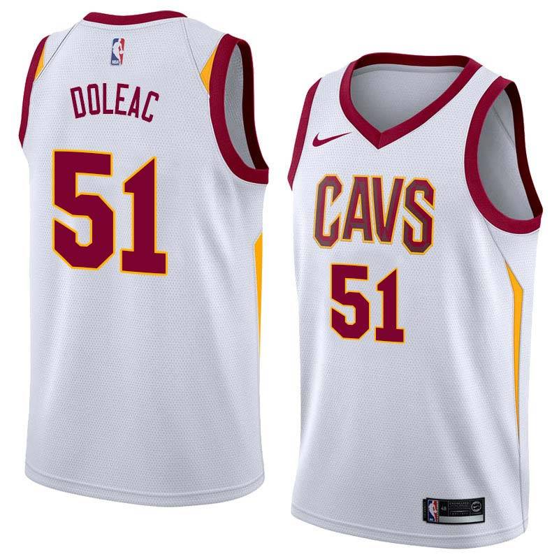 White Michael Doleac Twill Basketball Jersey -Cavaliers #51 Doleac Twill Jerseys, FREE SHIPPING