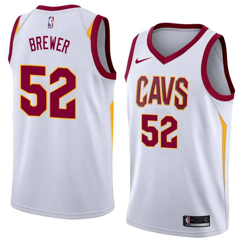 White Jim Brewer Twill Basketball Jersey -Cavaliers #52 Brewer Twill Jerseys, FREE SHIPPING