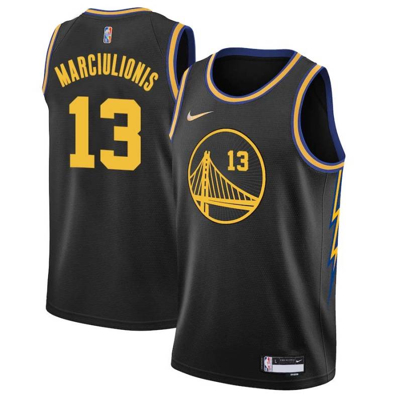 2021-22City Sarunas Marciulionis Twill Basketball Jersey -Warriors #13 Marciulionis Twill Jerseys, FREE SHIPPING