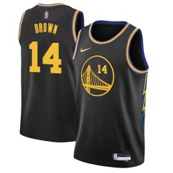 2021-22City Stan Brown Twill Basketball Jersey -Warriors #14 Brown Twill Jerseys, FREE SHIPPING
