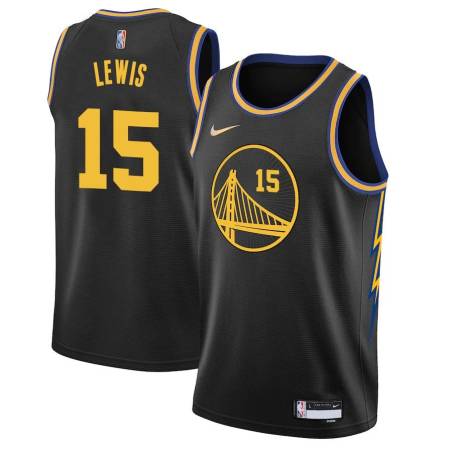 2021-22City Bobby Lewis Twill Basketball Jersey -Warriors #15 Lewis Twill Jerseys, FREE SHIPPING