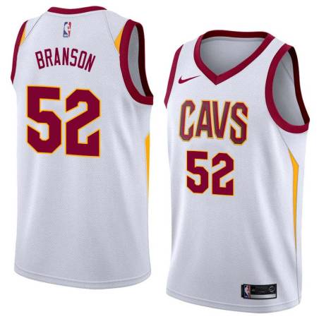 White Brad Branson Twill Basketball Jersey -Cavaliers #52 Branson Twill Jerseys, FREE SHIPPING