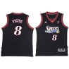 Black Throwback Nikola Vucevic Twill Basketball Jersey -76ers #8 Vucevic Twill Jerseys, FREE SHIPPING