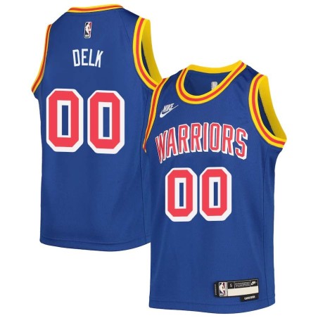 Blue Classic Tony Delk Twill Basketball Jersey -Warriors #00 Delk Twill Jerseys, FREE SHIPPING
