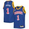 Blue Classic Stephen Jackson Twill Basketball Jersey -Warriors #1 Jackson Twill Jerseys, FREE SHIPPING